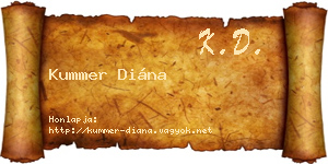 Kummer Diána névjegykártya